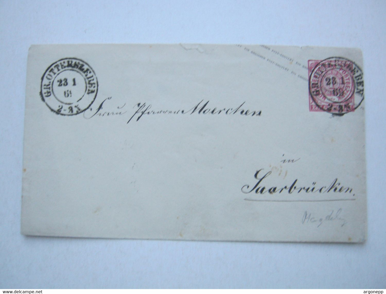 1869 , GR. OTTERSLEBEN , Klarer Stempel Auf Ganzsache - Ganzsachen