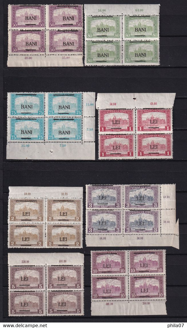 HUNGARY - Occupation Of Romania, BANI And LEI, Block Of Four In Excellent Quality. MNH. - Other & Unclassified