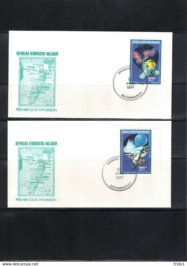 Madagaskar 1992 Space / Raumfahrt Imperforated Stamps 5x (not Complete Set) FDC - Africa