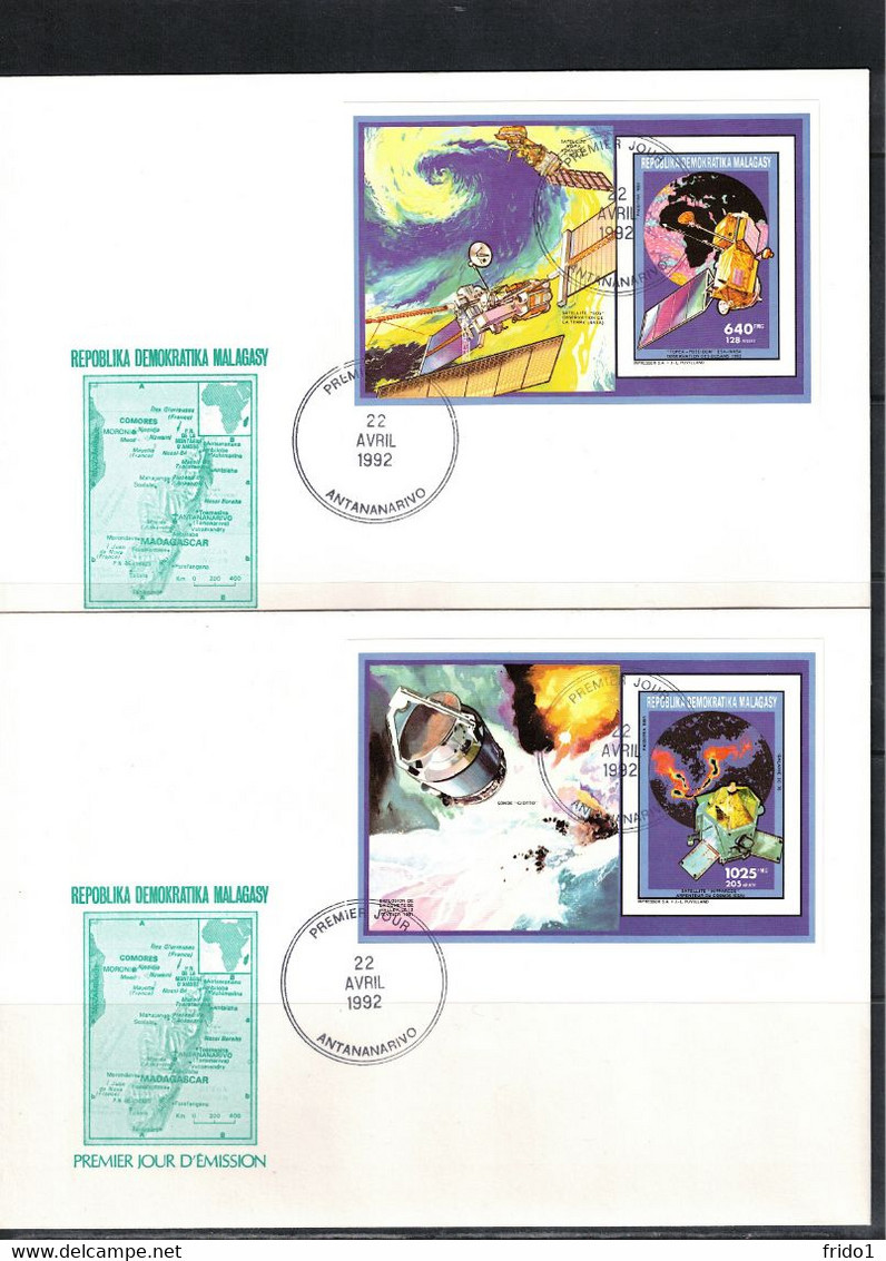 Madagaskar 1992 Space / Raumfahrt Imperforated Blocks 5x ( Not Complete Set) FDC - Africa