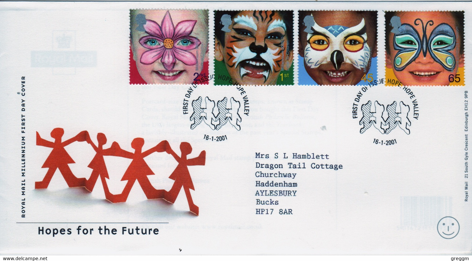 GB First Day Cover To Celebrate Hopes For The Future 2001 - 2001-2010. Decimale Uitgaven