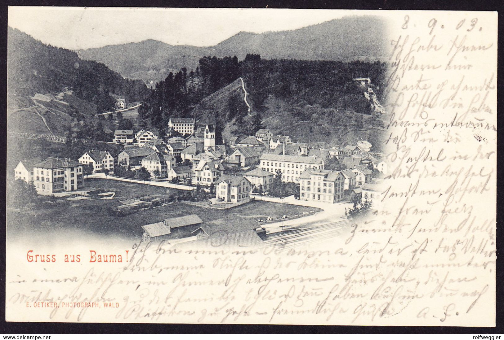 1903 Gelaufene AK Gruss Aus Bauma Nach Lugano - Bauma