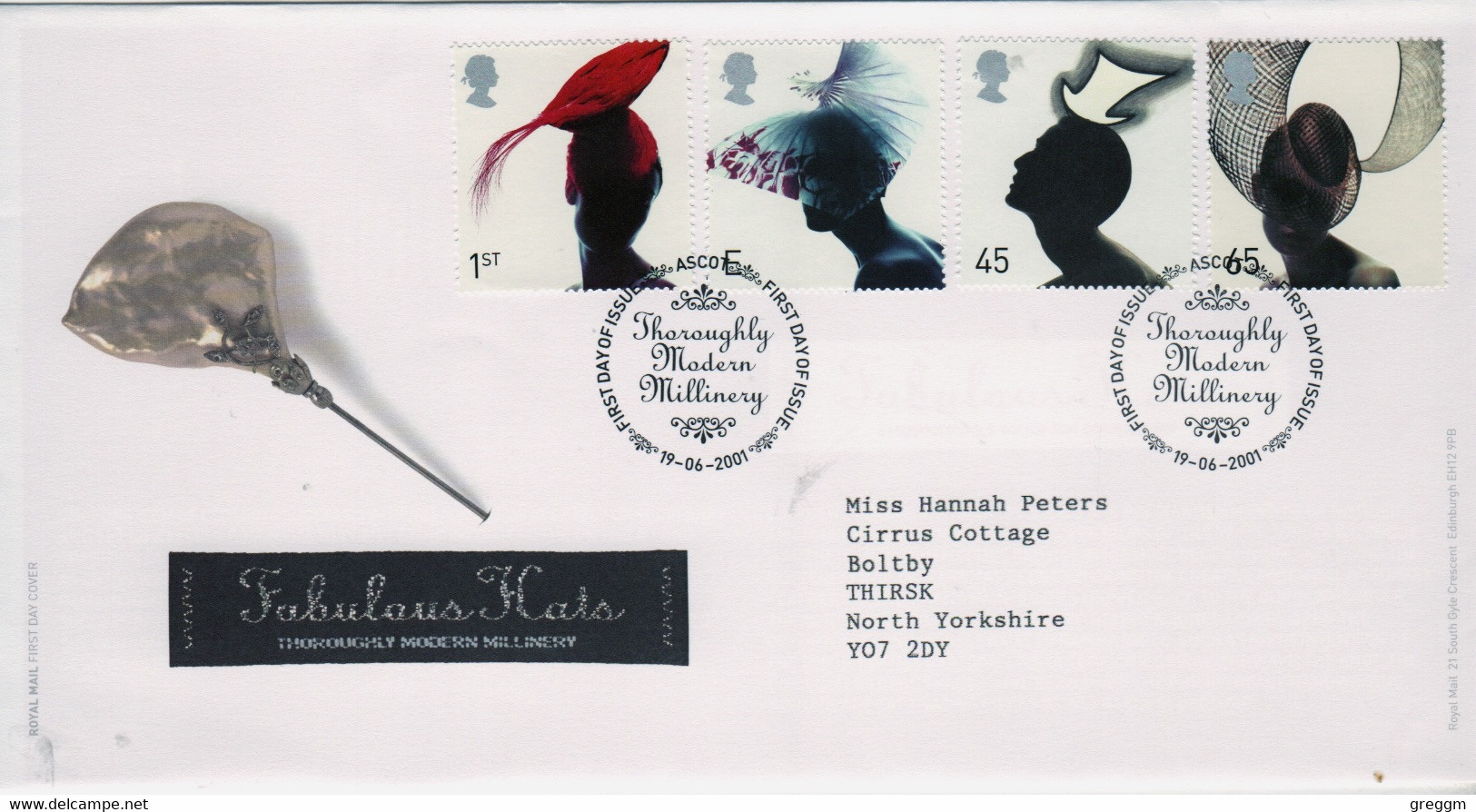 GB First Day Cover To Celebrate Fabulous Hats  2001 - 2001-2010 Em. Décimales