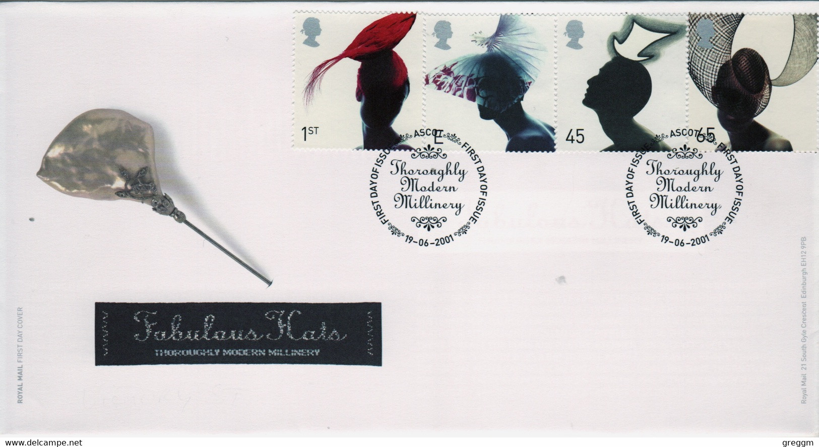 GB First Day Cover To Celebrate Fabulous Hats  2001 - 2001-2010 Em. Décimales