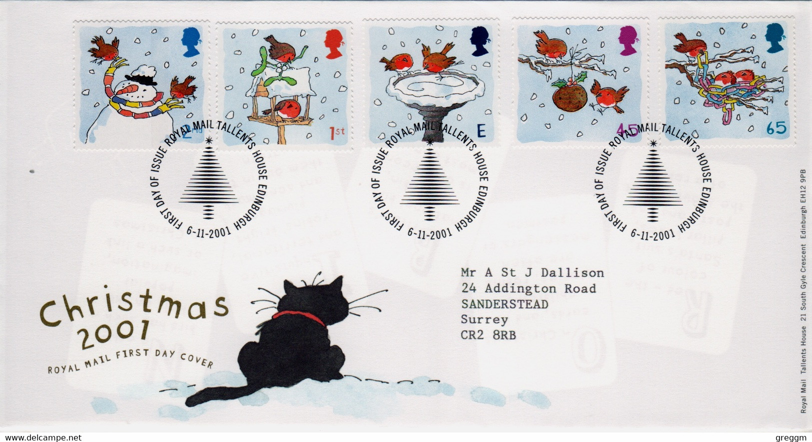 GB First Day Cover To Celebrate Christmas  2001 - 2001-2010 Em. Décimales