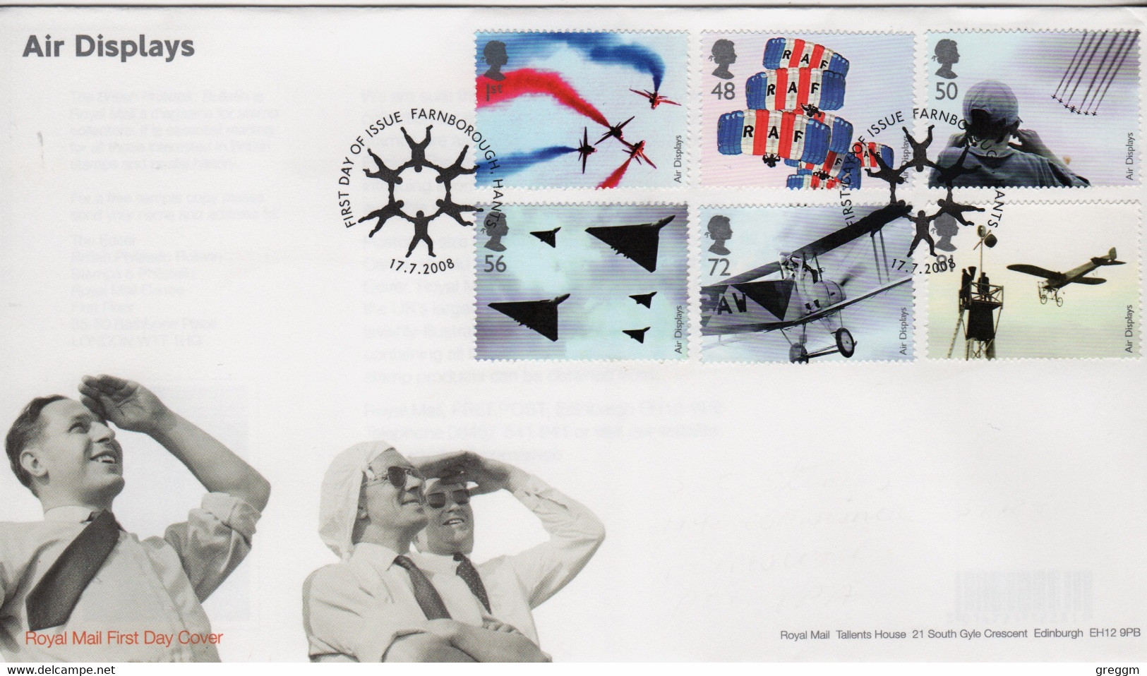 GB First Day Cover To Celebrate Air Displays 2008 - 2001-2010 Em. Décimales