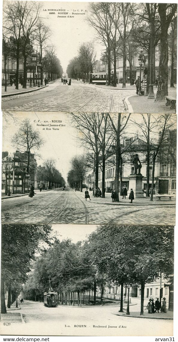 ROUEN -  BOULEVARD  JEANNE D' ARC  - LOT De 4 CPA - - Rouen