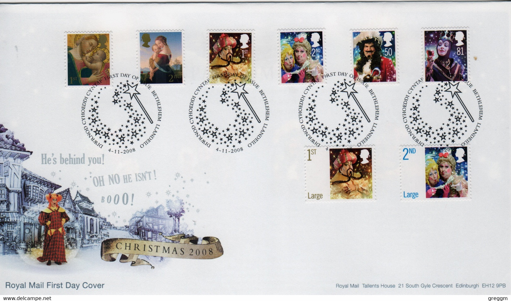 GB First Day Cover To Celebrate Christmas  2008 - 2001-2010. Decimale Uitgaven