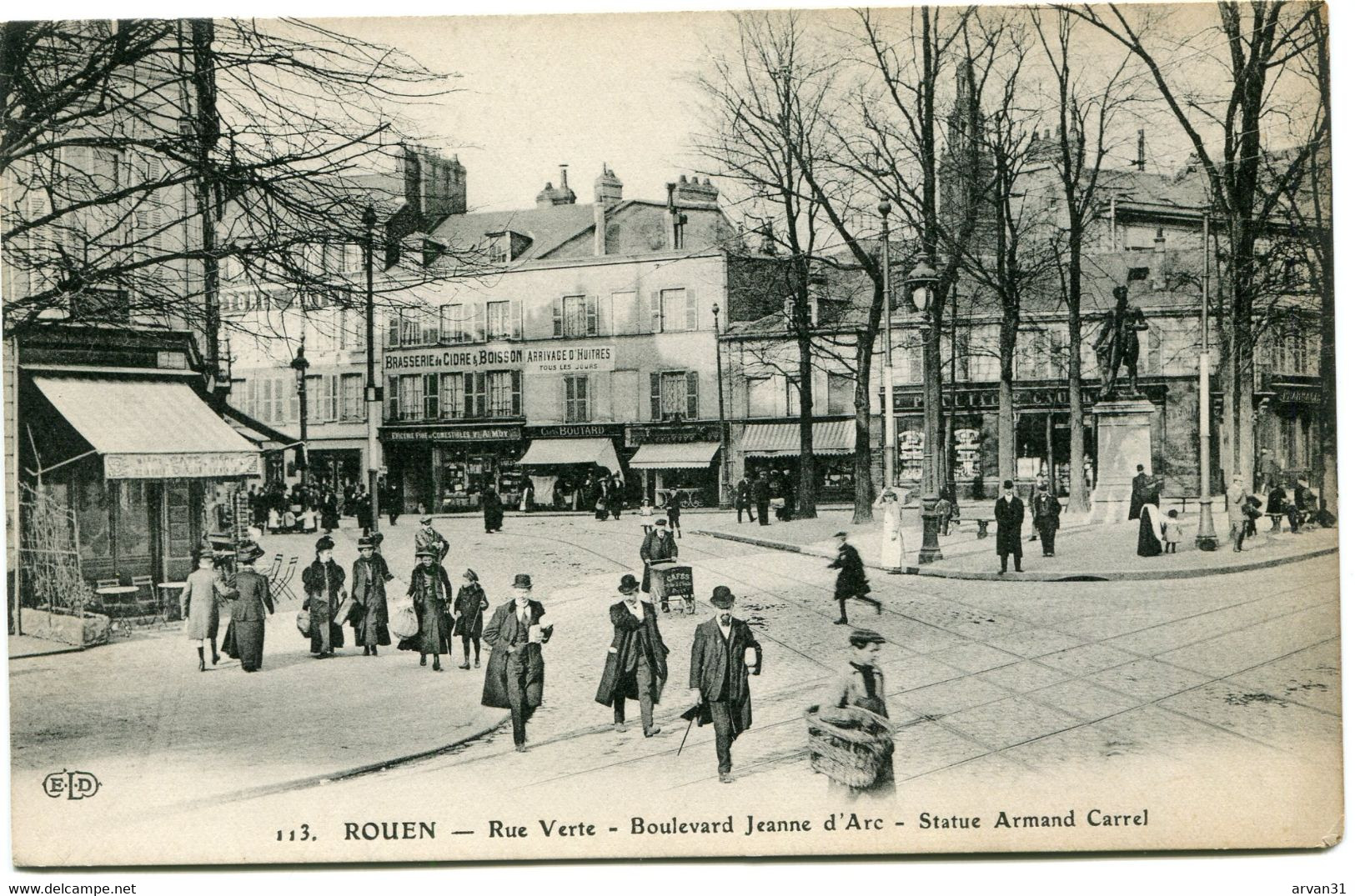 ROUEN -  RUE VERTE  - BOULEVARD JEANNE D' ARC - STATUE Armand CARREL  - - Rouen