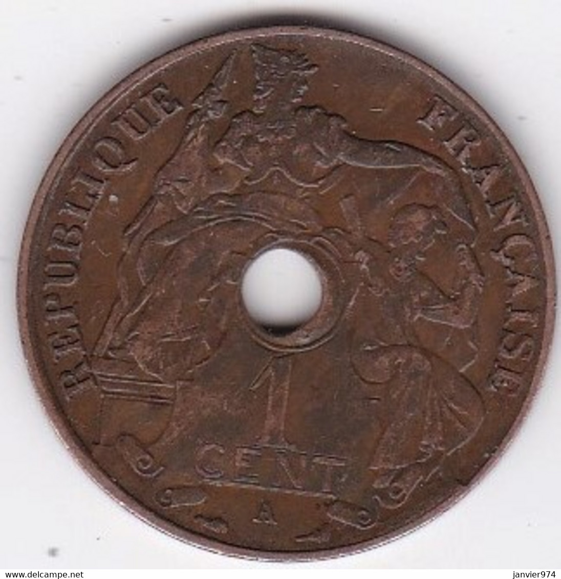 INDOCHINE. 1 CENT 1920 A. BRONZE - Indochine