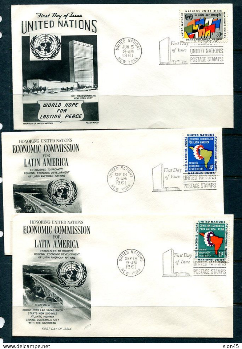 UN 1961 11 Covers+1 Post Card First Day Issue Sc 88-99 Complete Year  11851 - Colecciones & Series