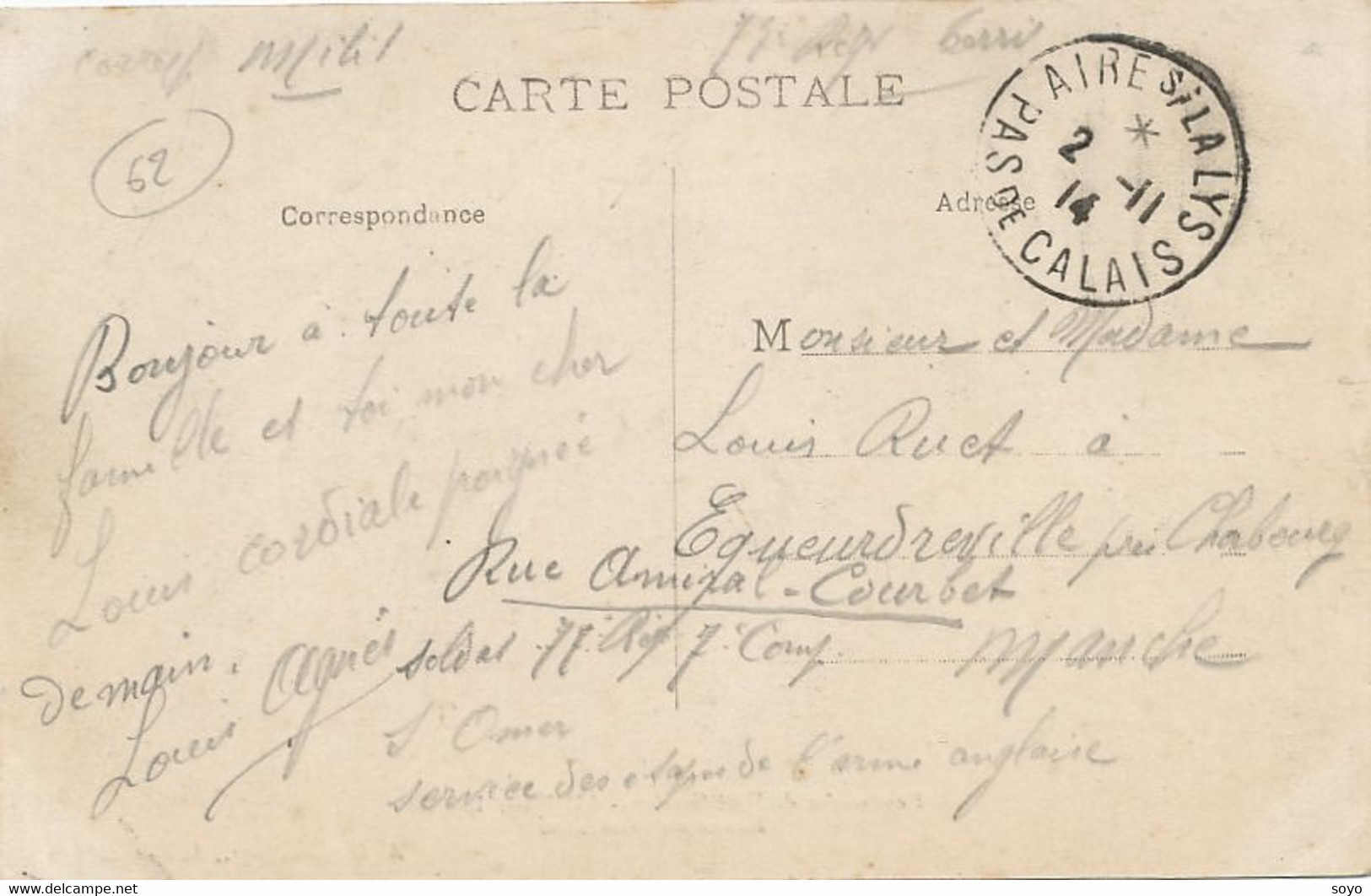 Entrée Du Penitencier Aire Sur La Lys . Convict House  Envoi à Equeurdreville Près Cherbourg Guerre 14 Armée Anglaise - Prison