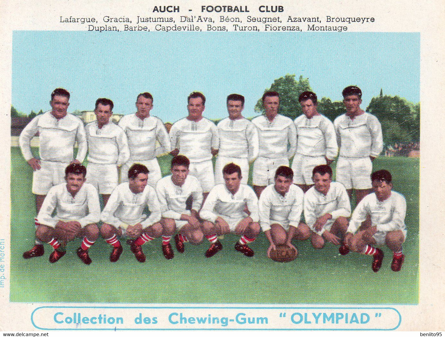 Carte "OLYMPIAD" De L'équipe 1ère De Rugby D'AUCH En 1955. - Auch