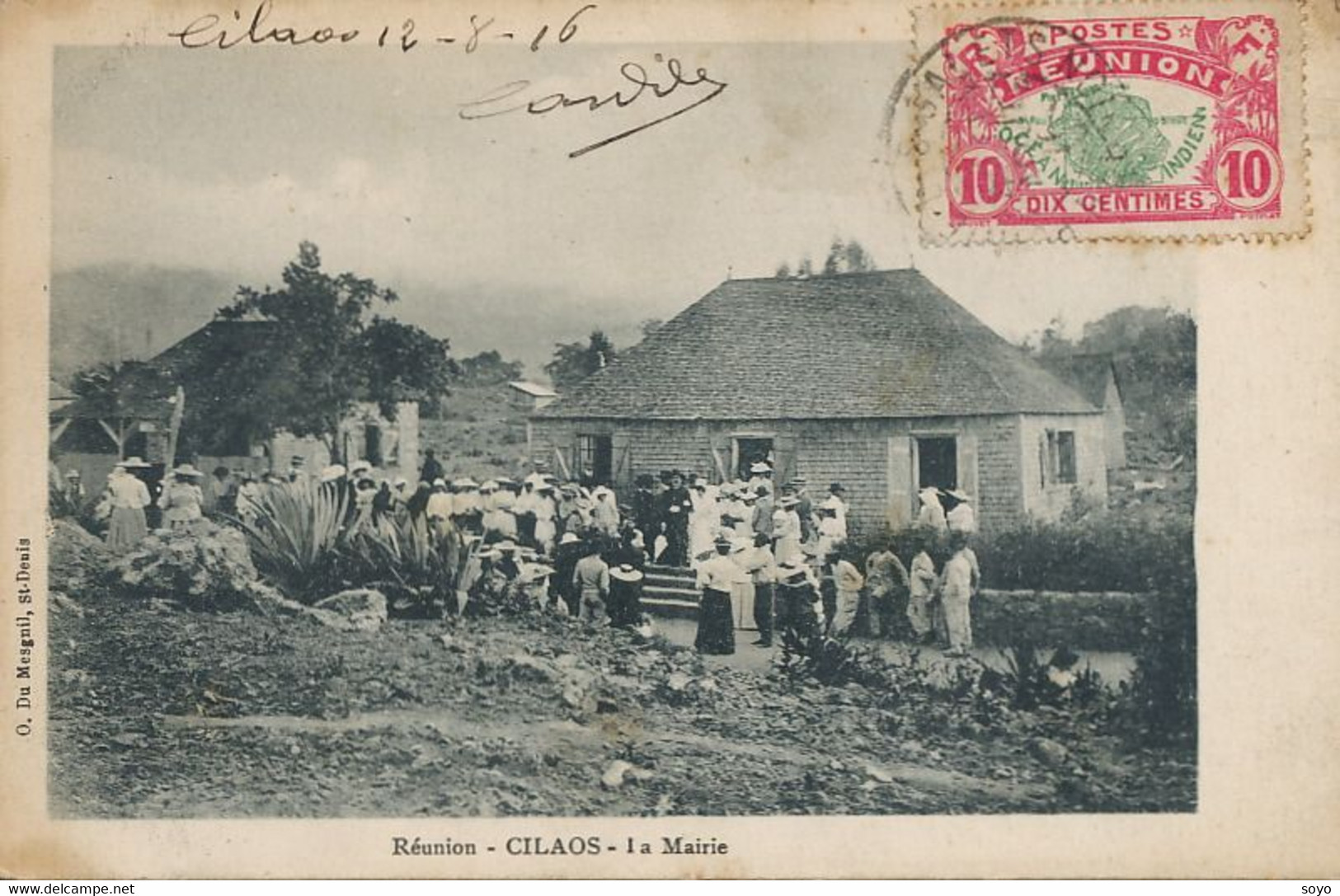 Mariage à Cilaos La Réunion Timbrée  Pointe Des Galets 1916 - Other & Unclassified