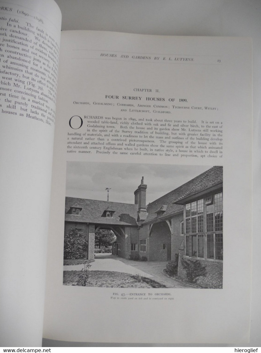 HOUSES AND GARDENS BY E.L. LUTYEN decribedb&v criticised by Lawrence Weaver 1913 london