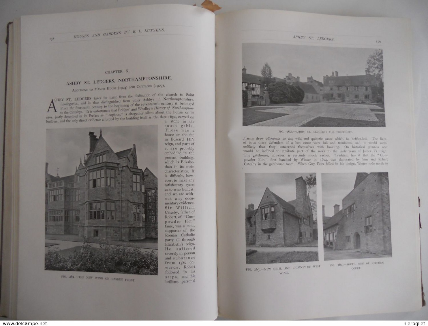 HOUSES AND GARDENS BY E.L. LUTYEN decribedb&v criticised by Lawrence Weaver 1913 london