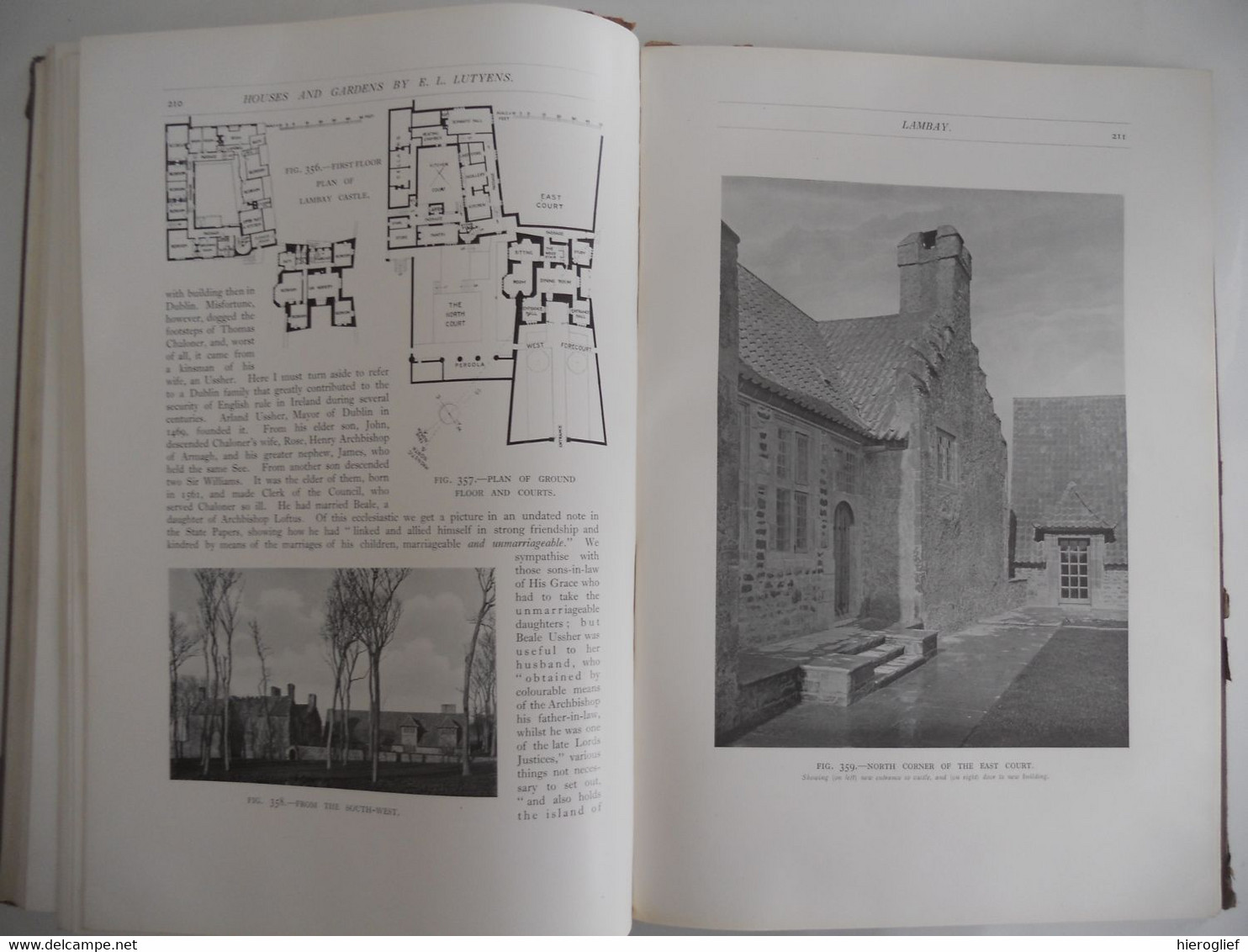 HOUSES AND GARDENS BY E.L. LUTYEN decribedb&v criticised by Lawrence Weaver 1913 london