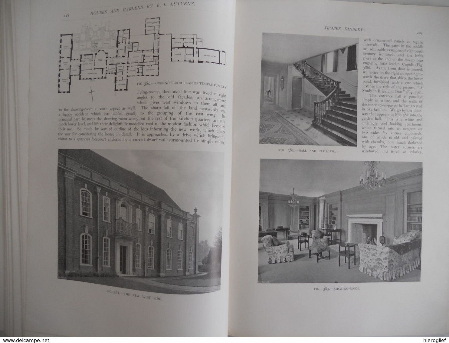 HOUSES AND GARDENS BY E.L. LUTYEN decribedb&v criticised by Lawrence Weaver 1913 london