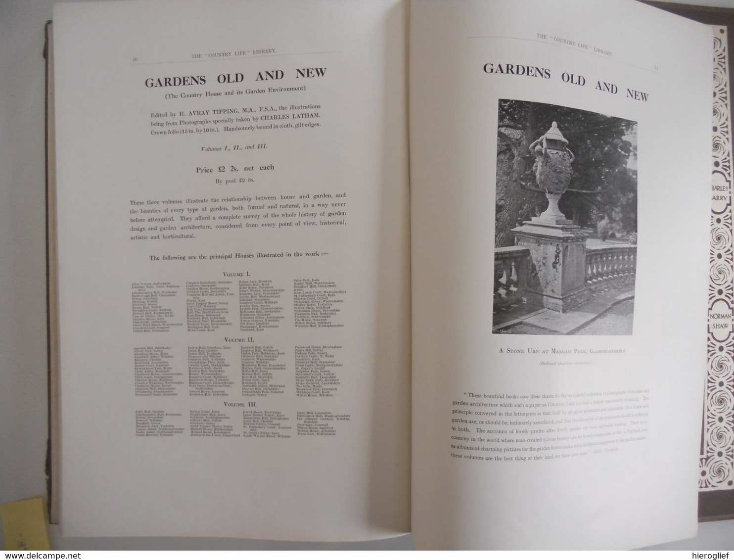 HOUSES AND GARDENS BY E.L. LUTYEN decribedb&v criticised by Lawrence Weaver 1913 london