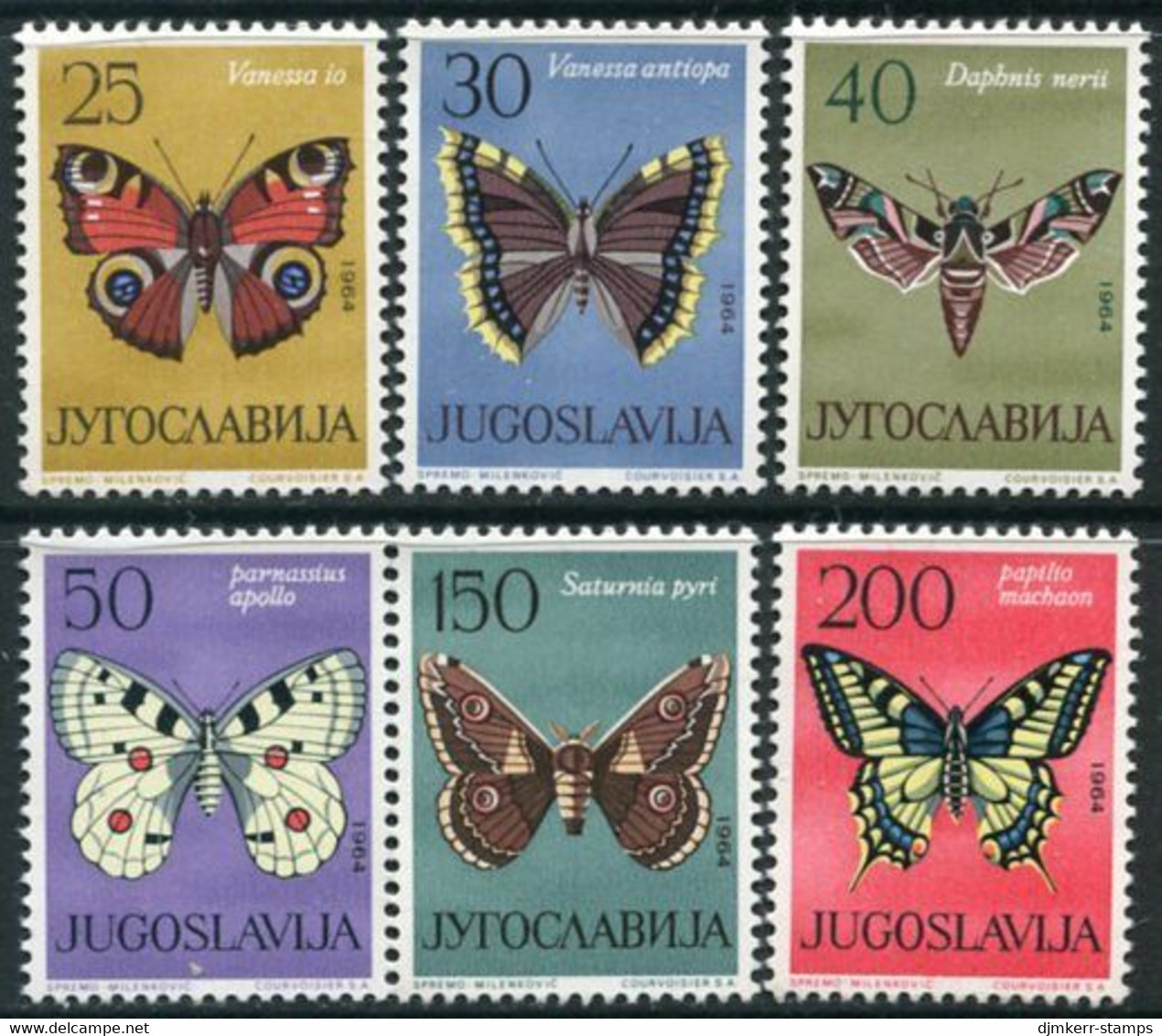 YUGOSLAVIA 1964 Butterflies  MNH / **.  Michel 1069-74 - Unused Stamps