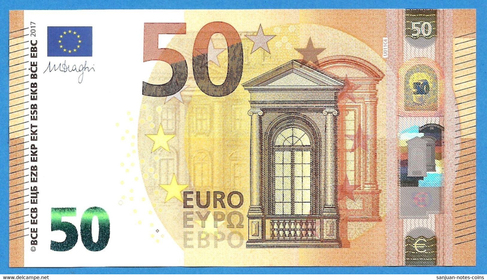 50 EURO FRANCE DRAGHI UC-U011 UNC-FDS (D145) - 50 Euro