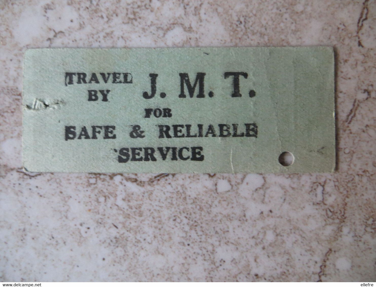 Ile De JERSEY TITRE DE TRANSPORT - Ancien Ticket JMT Transport Perforé à Dater - - Europa