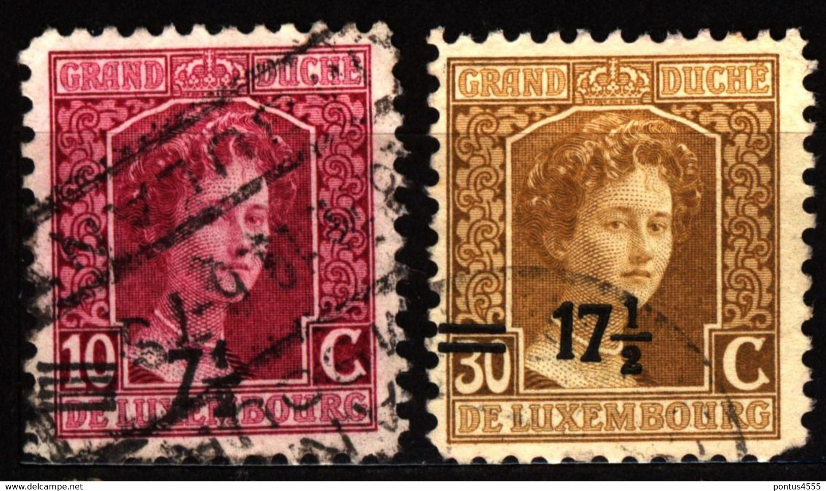 Luxembourg 1915 Mi 113-114 Grand Duchess Marie Adelaide (overprint) (2) - 1914-24 Marie-Adélaida