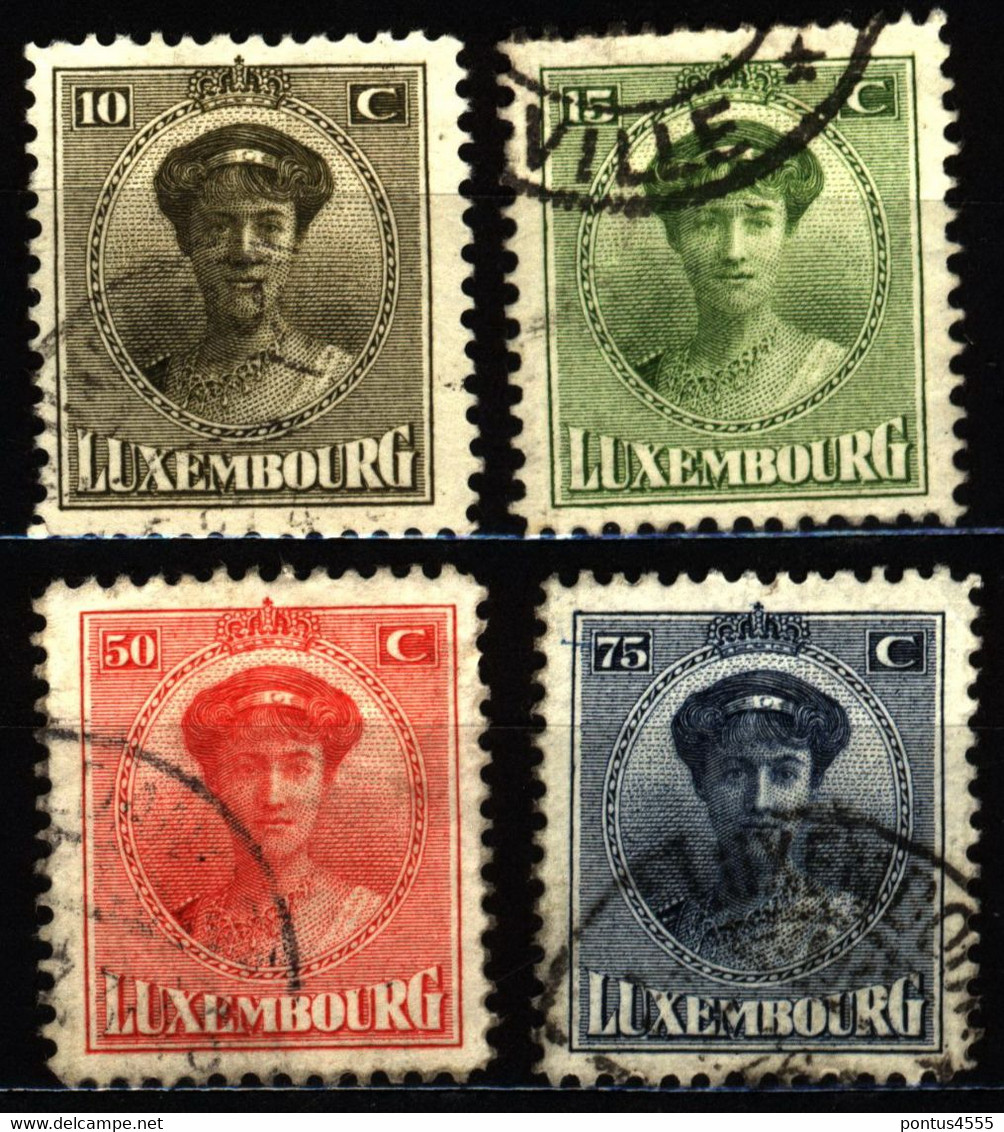 Luxembourg 1924 Mi 152-155 Grand Duchess Marie Adelaide - 1921-27 Charlotte Front Side