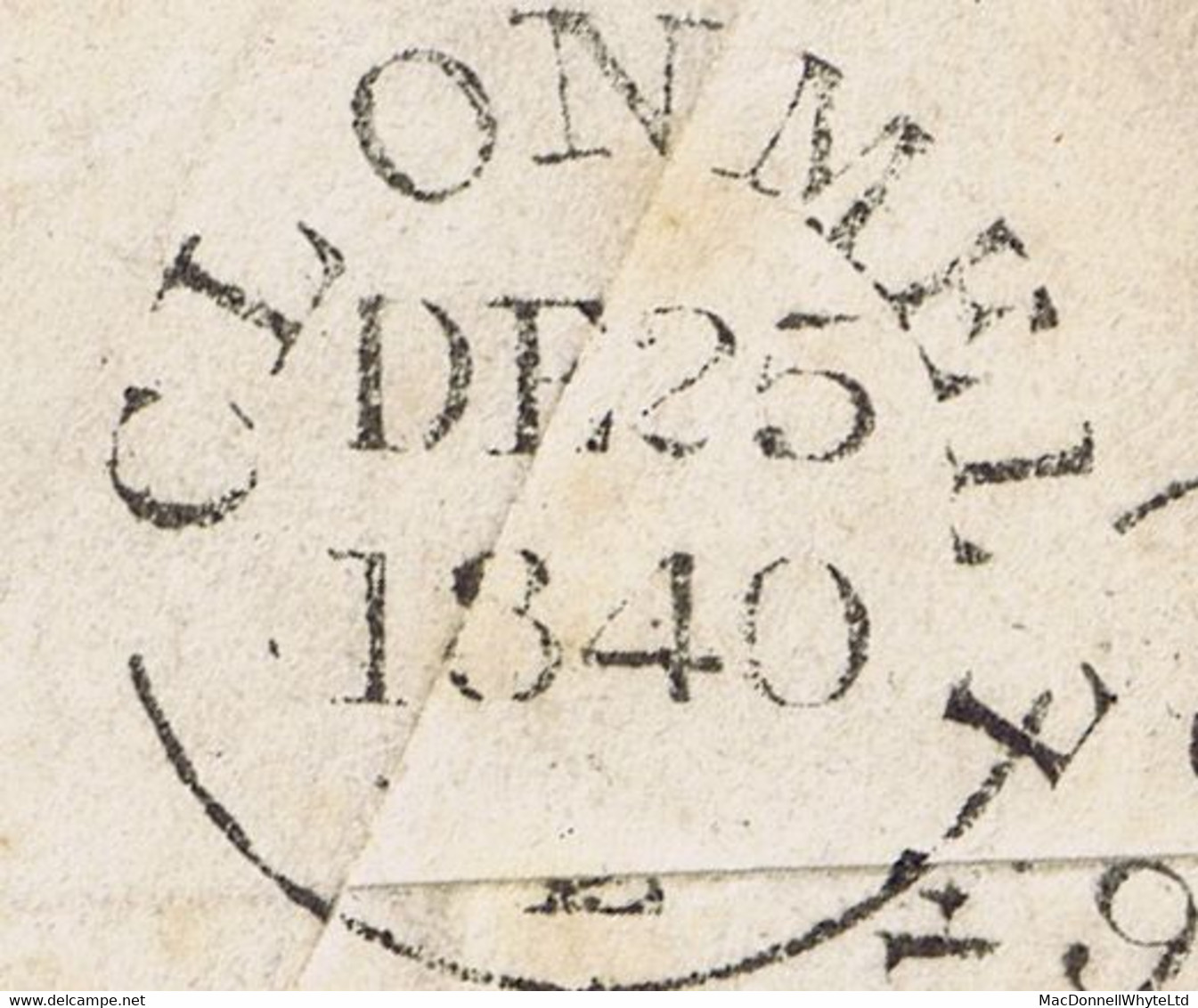 Ireland Tipperary 1840 Unframed Linear POST PAID Of Cashel On Cover To Clonmel, Christmas Day CASHEL DE 25 1840 Cds - Préphilatélie
