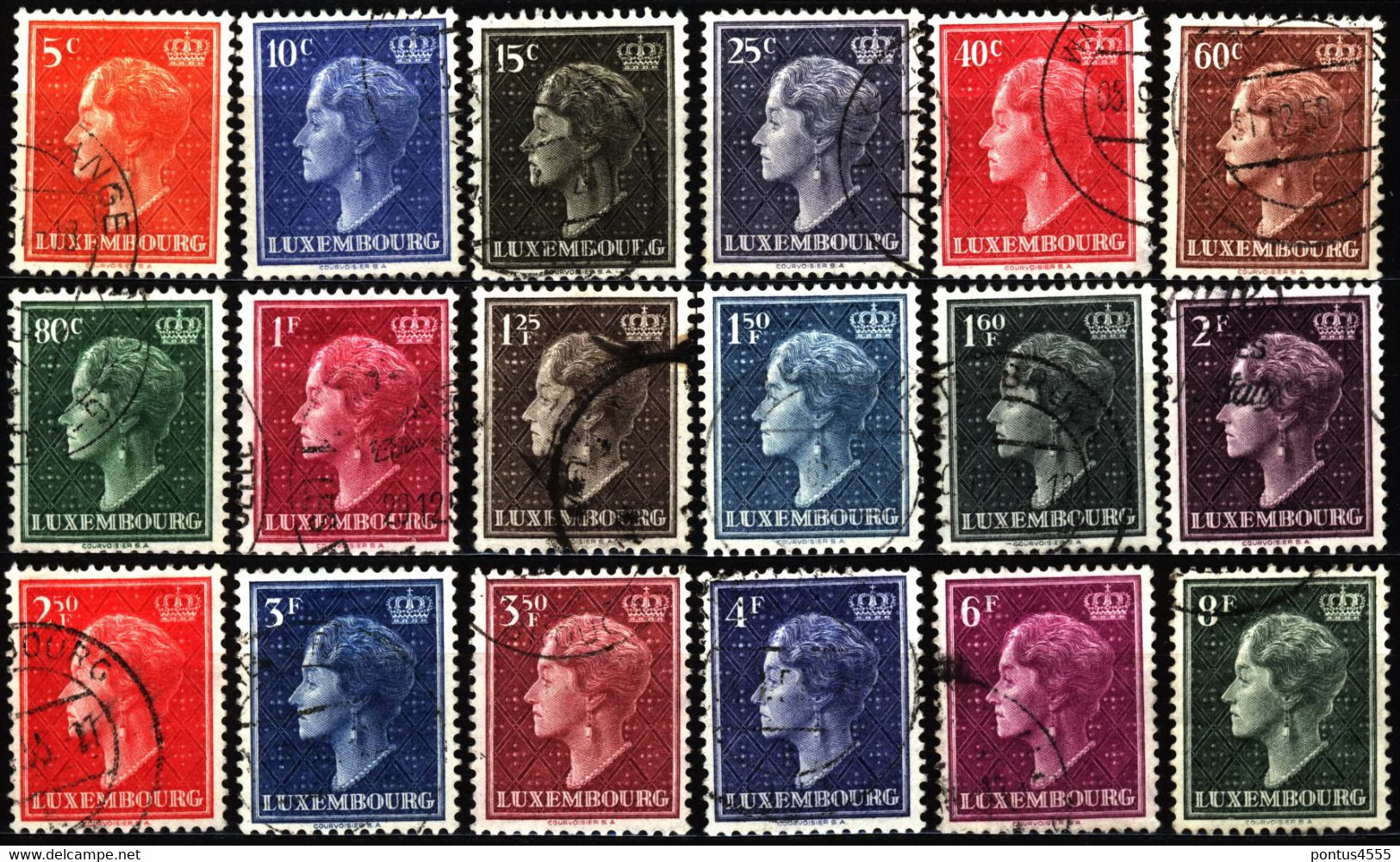 Luxembourg 1948 Mi 442-459 Grand Duchess Charlotte - 1948-58 Charlotte Linksprofil