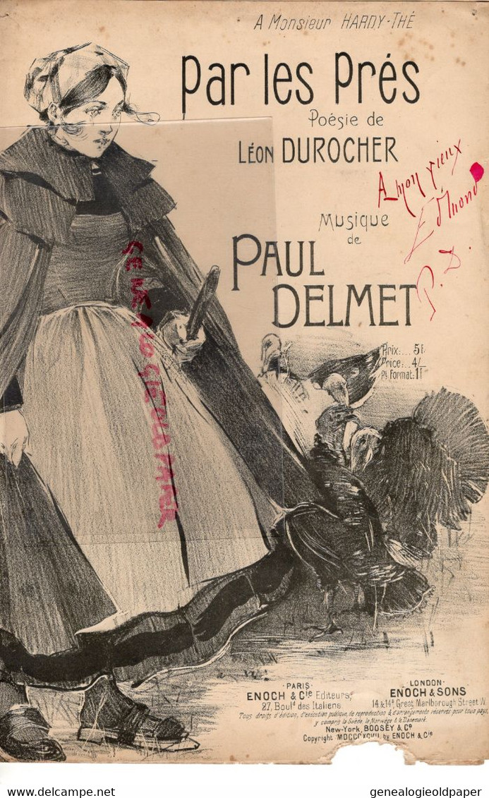 PARTITION MUSIQUE - PAR LES PRES-LEON DUROCHER-PAUL DELMET-HARDY THE- ENOCH PARIS 1897 - Partituren