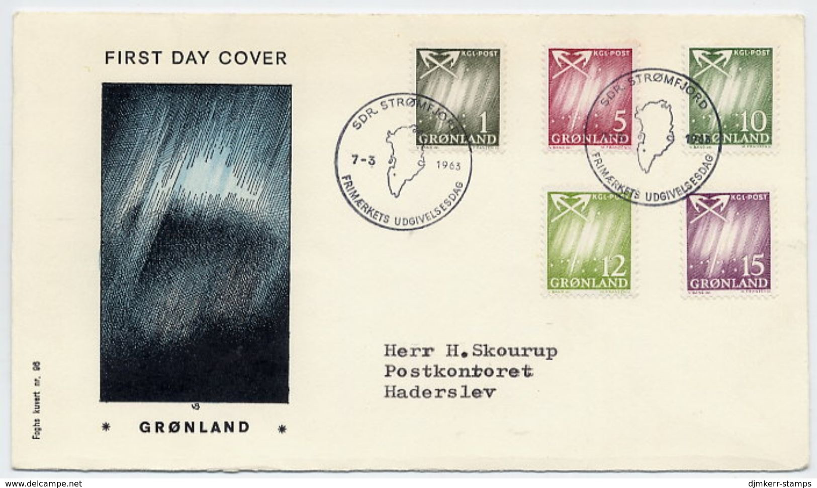 GREENLAND 1963 Aurora Definitives On FDC.  Michel 47-51 - FDC