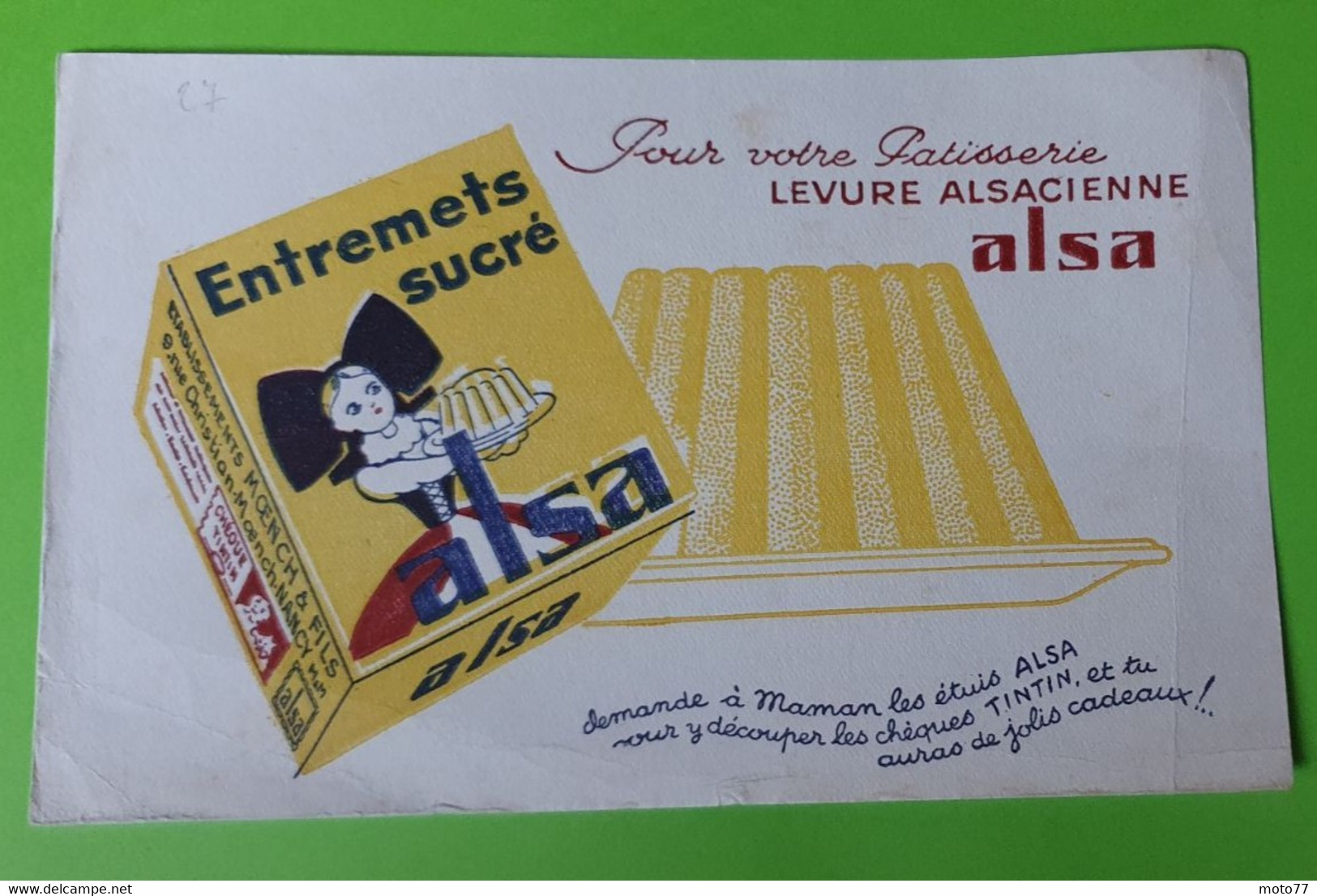 Buvard 14 - Entremets ALSA Alsacienne - état D'usage : Voir Photos - 21 X 13 Cm Environ - Vers Année 1960 - Sucreries & Gâteaux