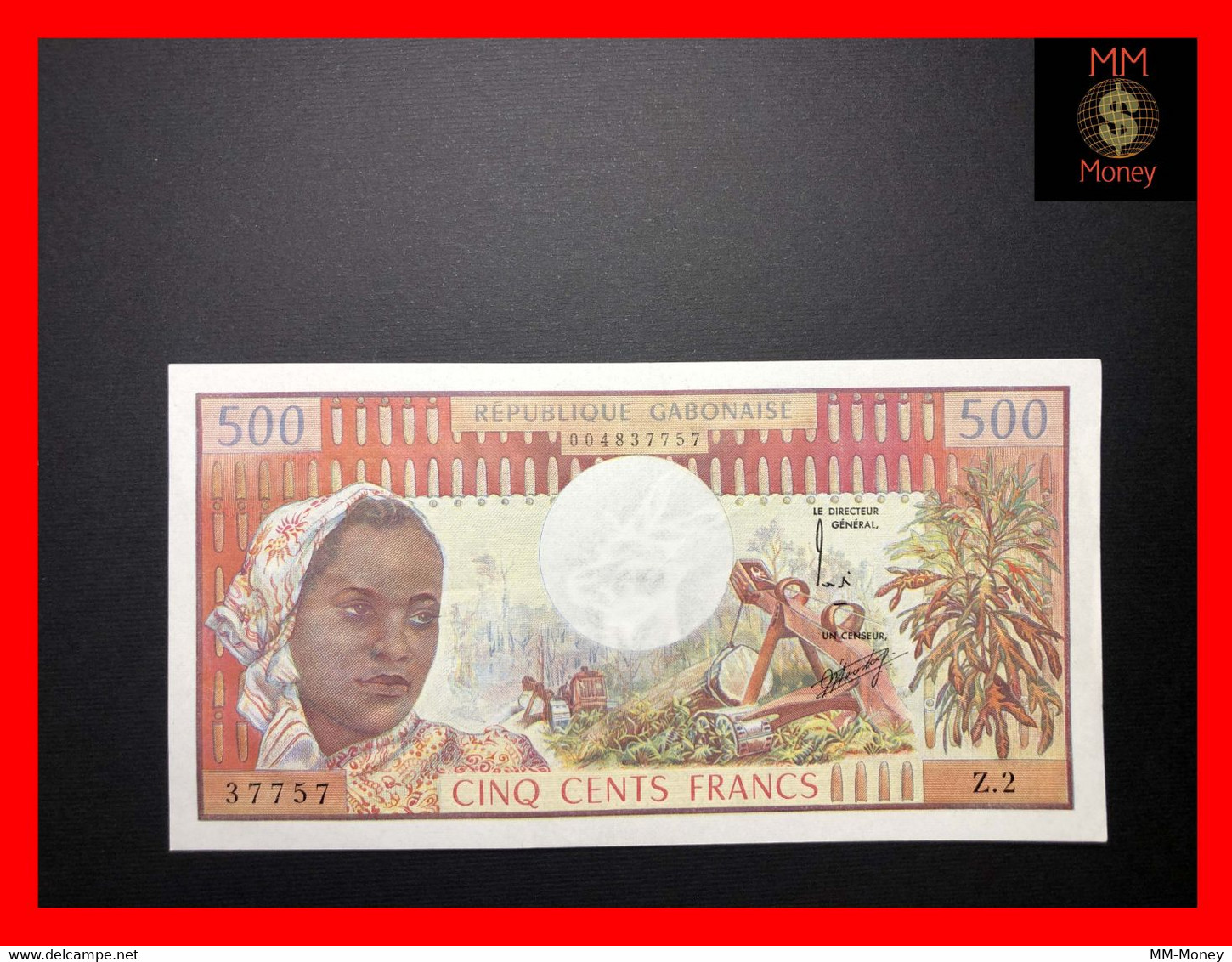 GABON  500 Francs  1974    P.  2 A   "rare"     UNC - Gabon