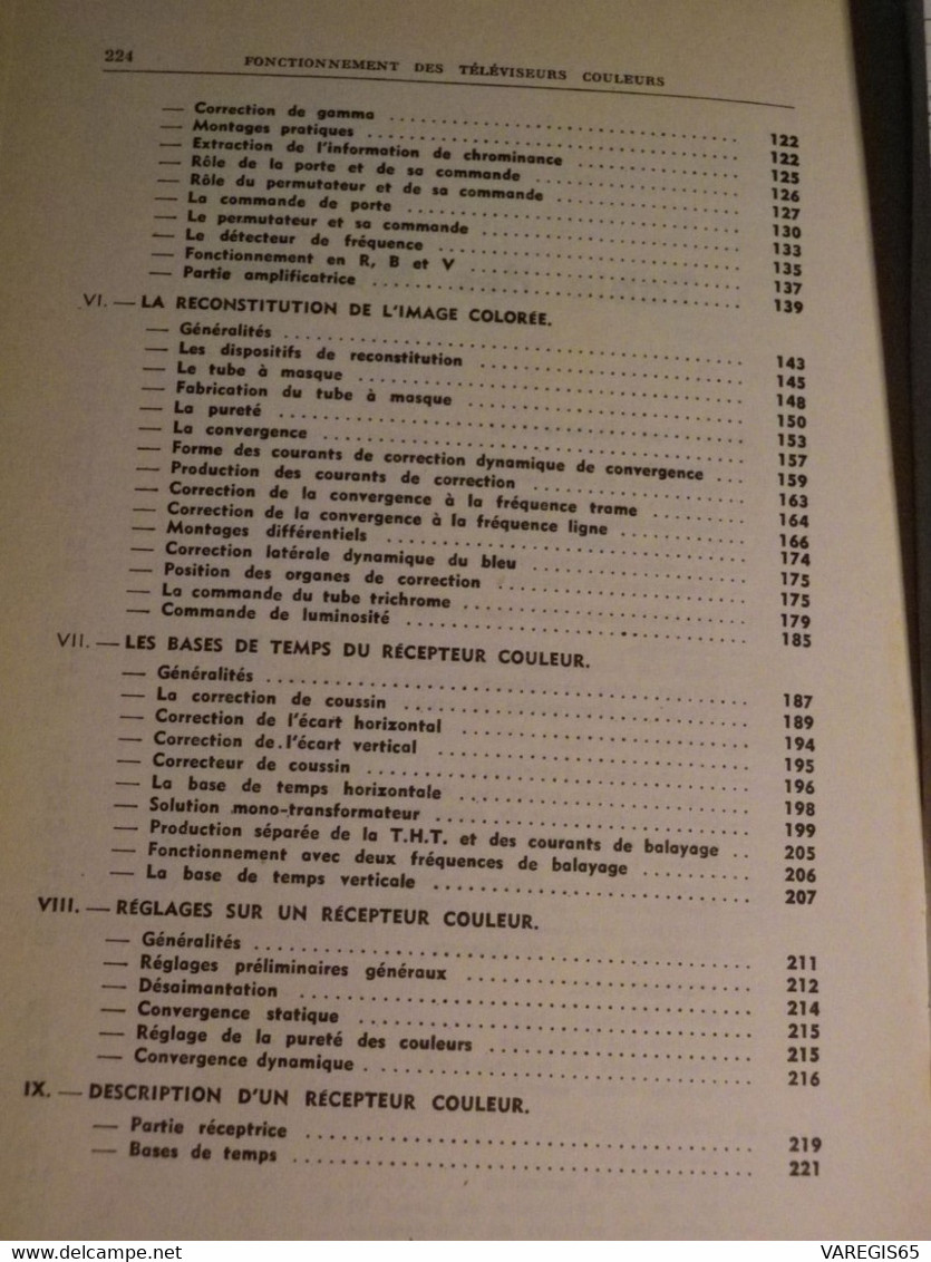 2 LIVRES TECHNIQUES TV - FONCTIONNEMENT REGLAGE DES TV COULEURS / VARLIN - TELEVISEURS A TRANSISTORS / BESSON - Ed RADIO