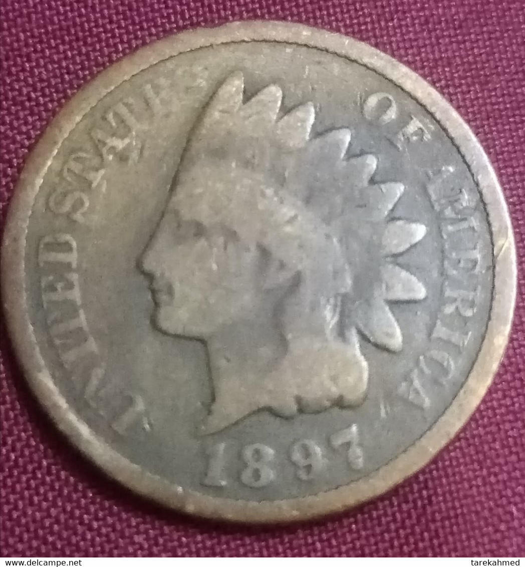 USA , 1 Cent ,1897 . Km 90a  , Agouz - 1859-1909: Indian Head