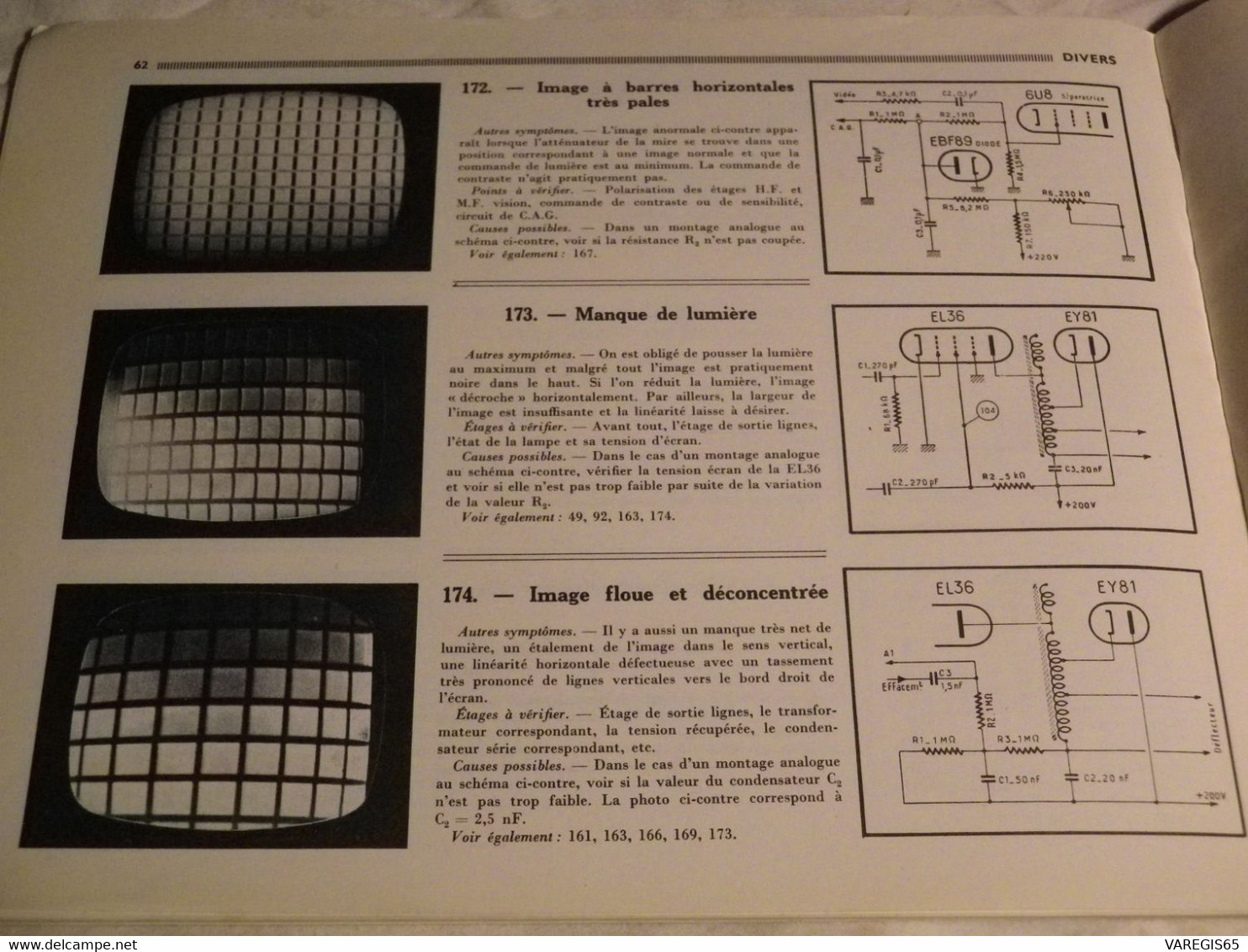 2 LIVRES TECHNIQUES TV - DEPANNAGE TV  - DEPISTAGE PANNES TV PAR LA MIRE - SOROKINE - EDITIONS RADIO