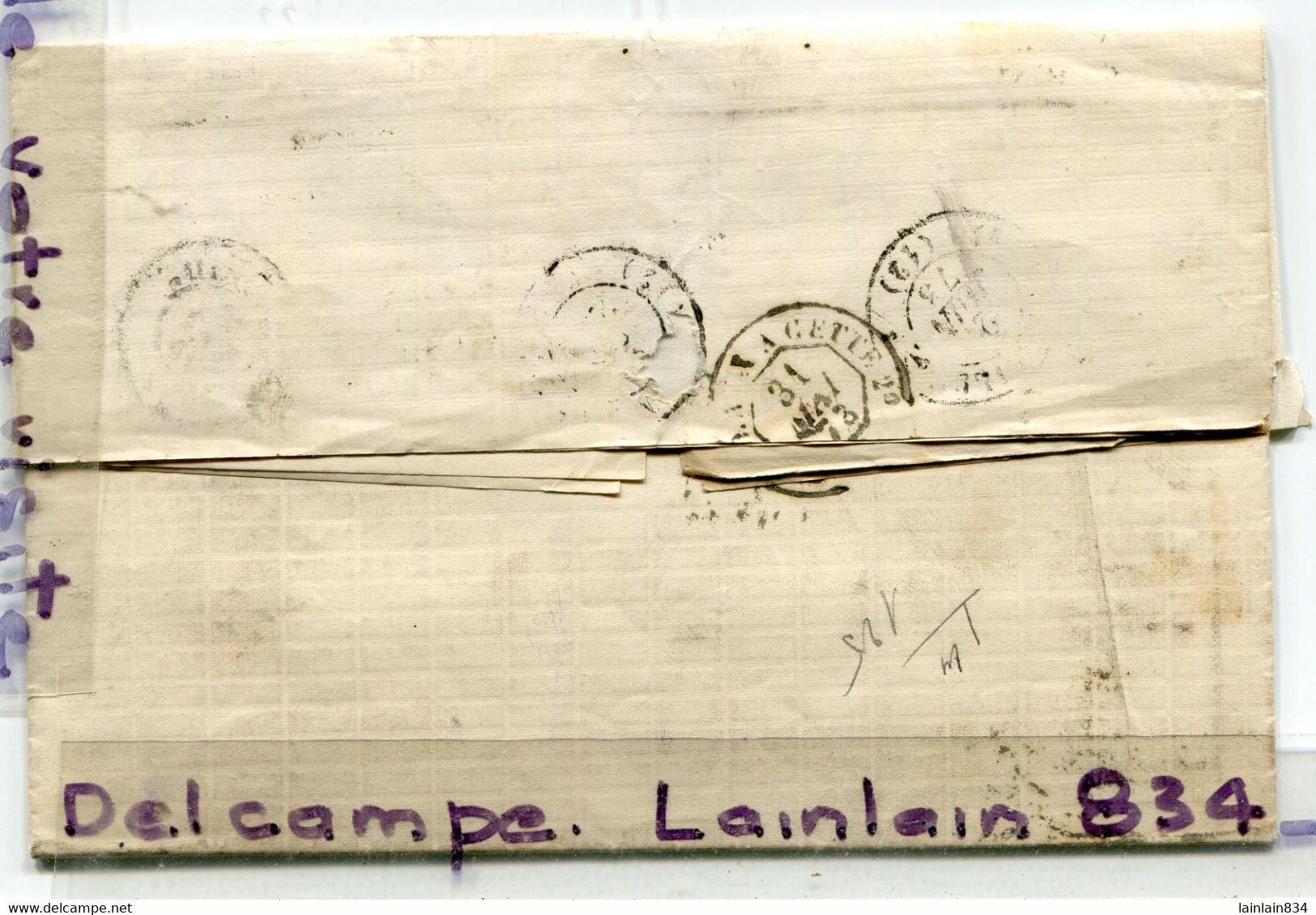 - Lettre Pliée - Pli  De Jacento MARRACO, Madrid, Pour Marseille, 1873, Plusieurs Cachets, Convoyeur, TBE Scans.. - Covers & Documents