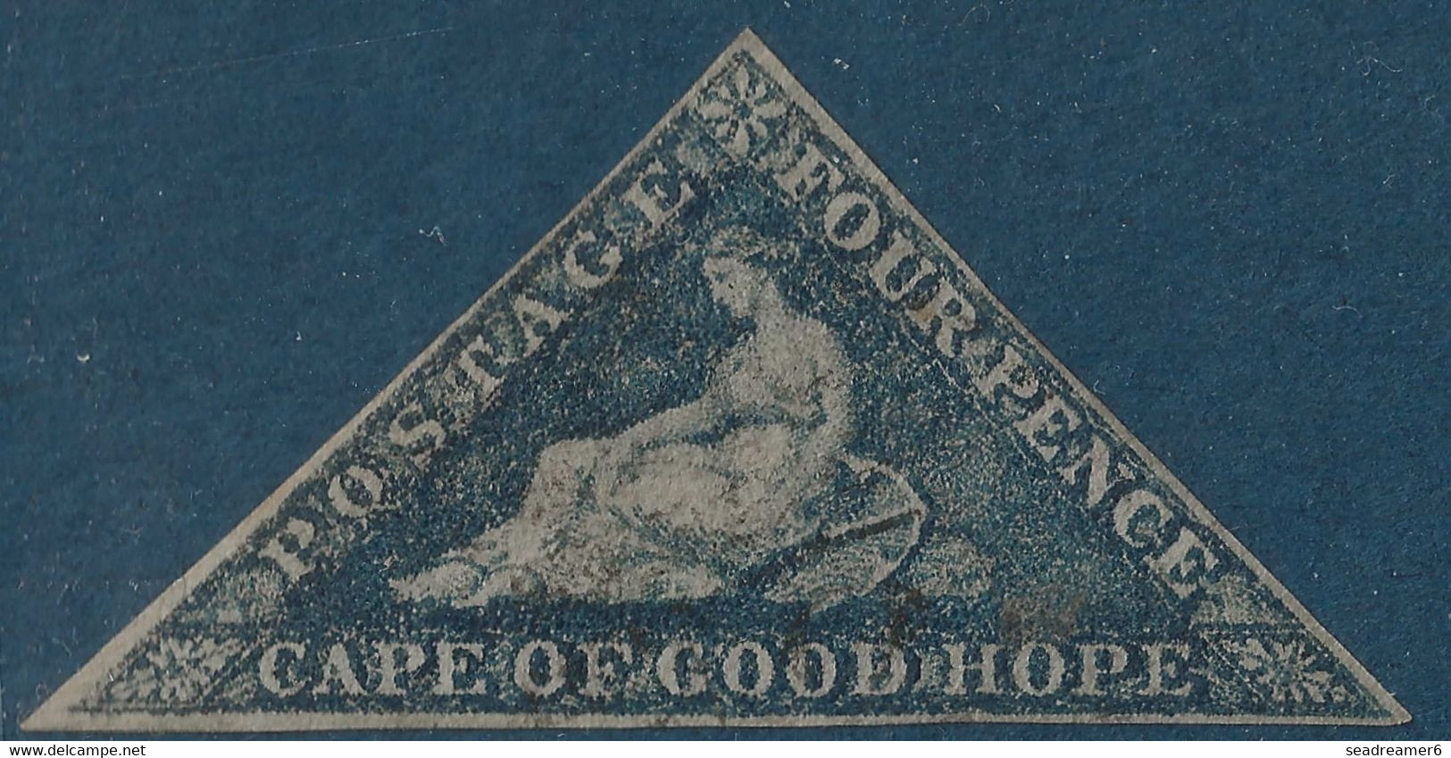 Cap Of Good Hope N°8 (steel/blue Gibbons N°19c) 4 Pence Bleu Acier Oblitéré Leger TTB Signé Calves - Capo Di Buona Speranza (1853-1904)