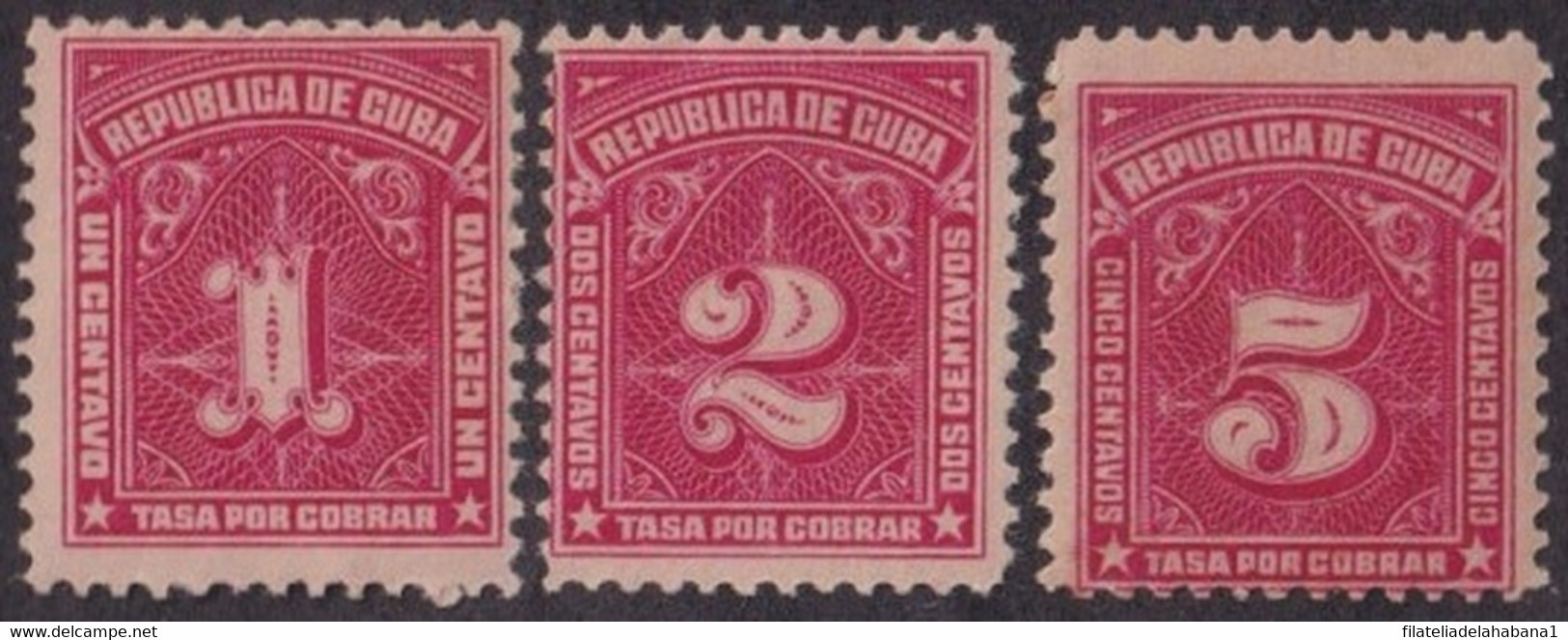 1914-159 CUBA REPUBLICA 1914 TASA POR COBRAR POSTAGE DUE ORIGINAL GUM. - Neufs