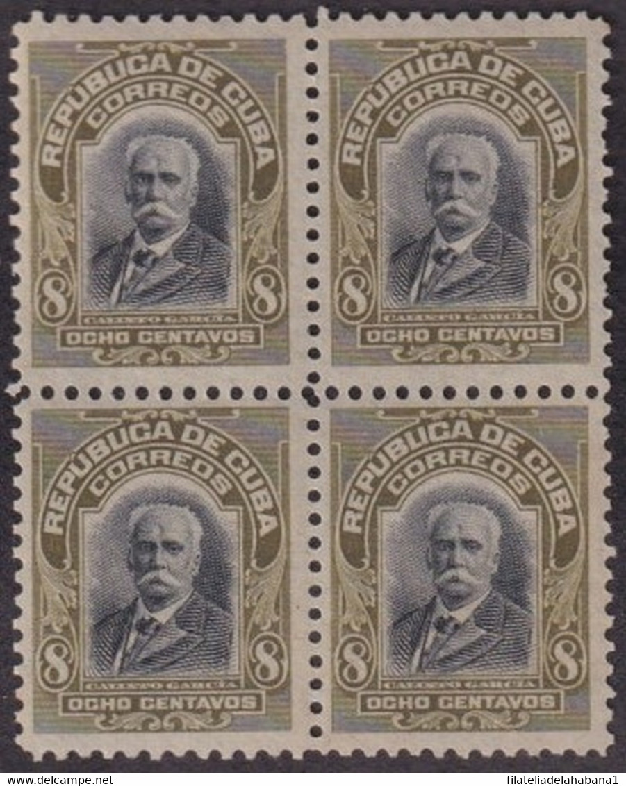 1911-170 CUBA REPUBLICA 1911 8c MNH CALIXTO GARCIA PATRIOT. - Unused Stamps