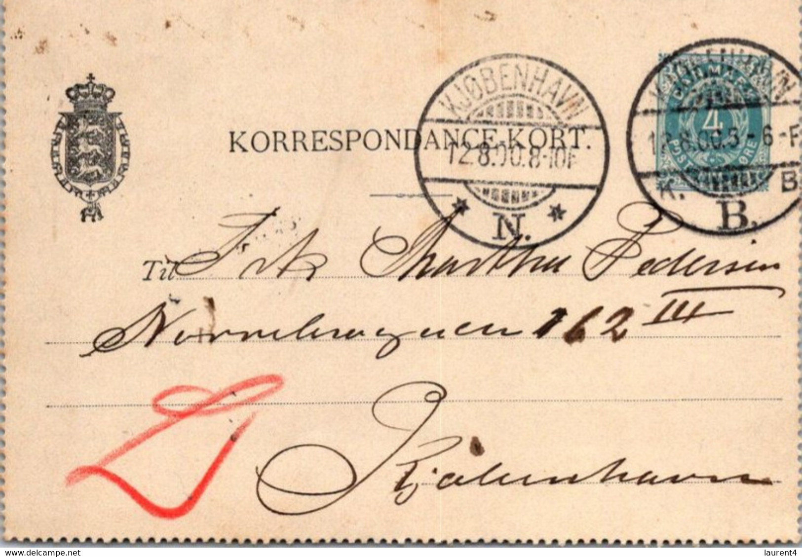 (3 C 17) Denmark - 1900 - Letter Card - Brieven En Documenten