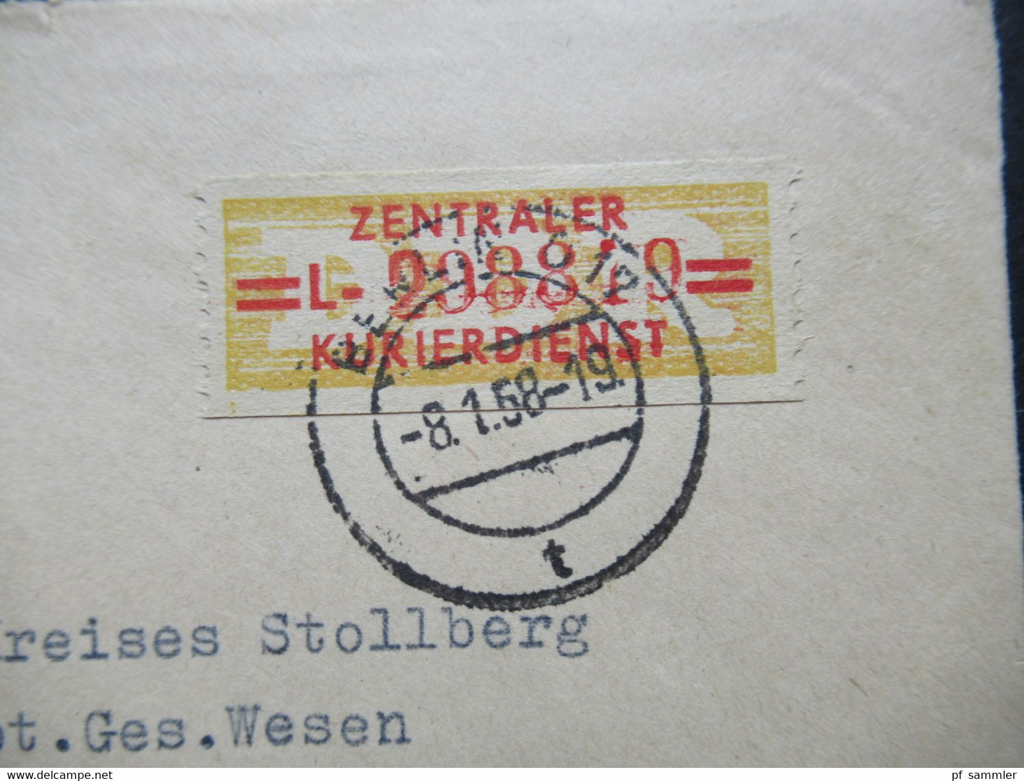 DDR 8.1.1958 Dienst ZKD Nr.17 Buchstabe L Berlin Ost Umschlag Regierung Der DDR Ministerium Für Gesundheitswesen - Sonstige & Ohne Zuordnung