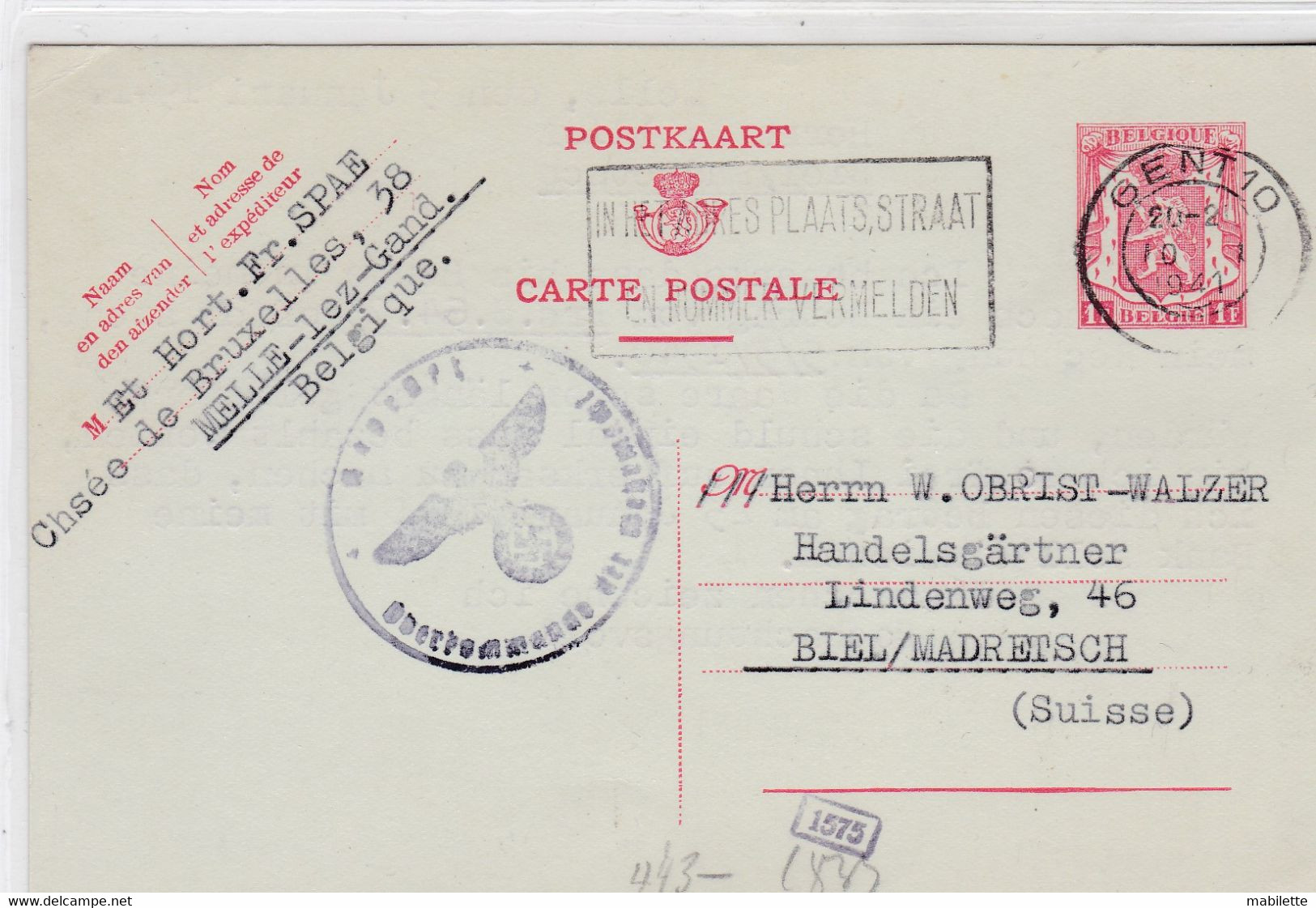 Carte Timbre Entier Censure - Guerre 40-45 (Lettres & Documents)