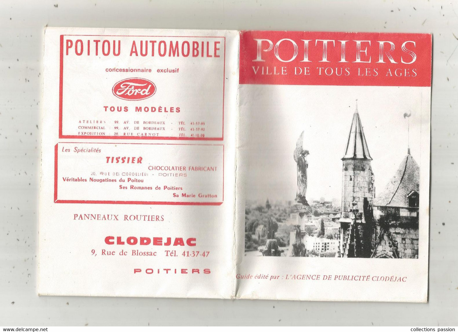 Dépliant Touristique , 86 , Vienne , VILLE DE TOUS LES AGES, POITIERS , 30 Pages , 3 Scans,frais Fr 2.25 E - Toeristische Brochures