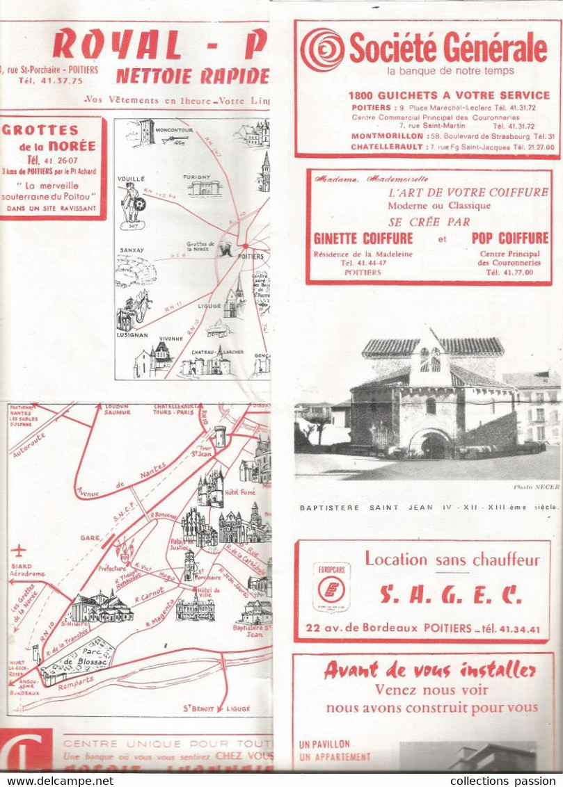 Dépliant Touristique , 86 , Vienne , VILLE DE TOUS LES AGES, POITIERS , 30 Pages , 3 Scans,frais Fr 2.25 E - Toeristische Brochures