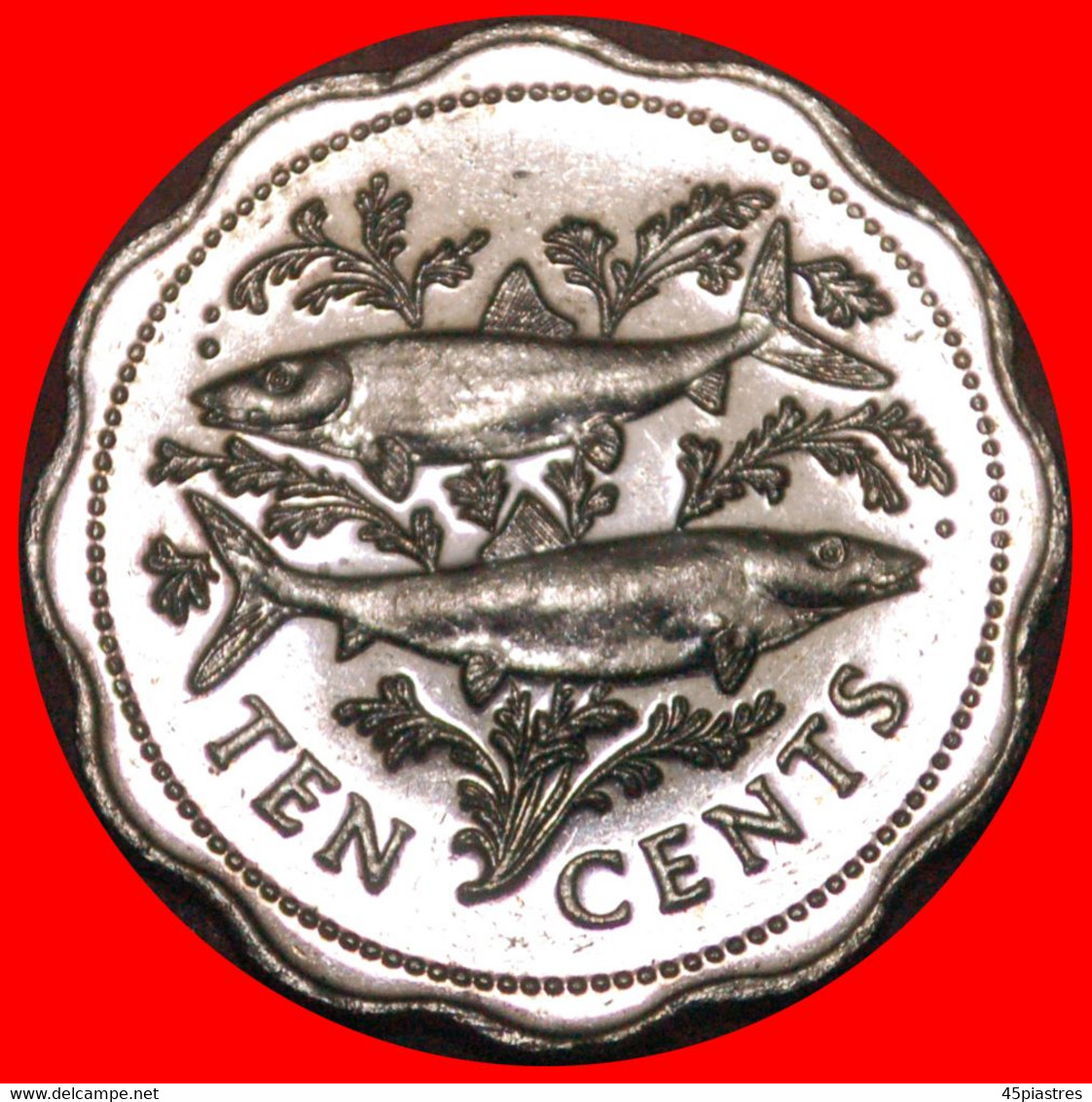* GREAT BRITAIN (1974-2005): THE BAHAMAS ★ 10 CENTS 1998! MINT LUSTRE! FISHES AND SHIP!  LOW START ★ NO RESERVE! - Bahamas