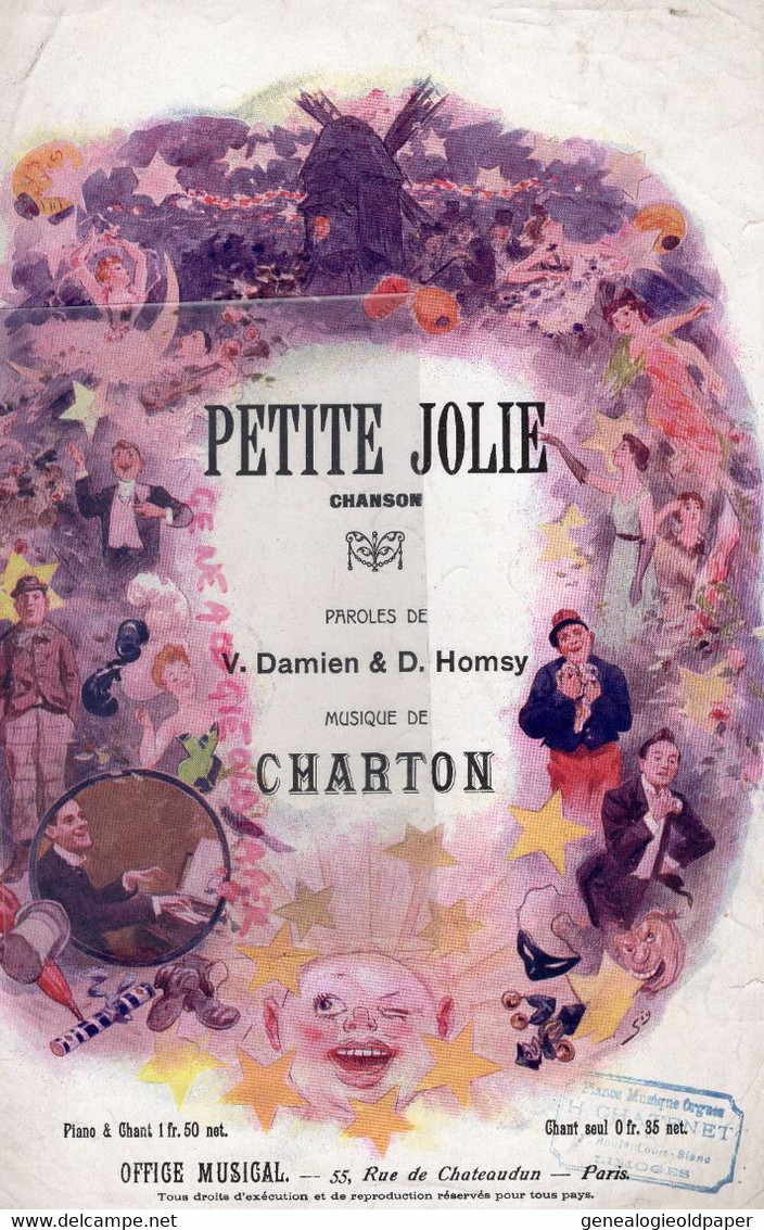 PARTITION MUSIQUE- PETITE JOLIE- V. DAMIEN & D. HOMSY-CHARTON- PARIS - Partituren