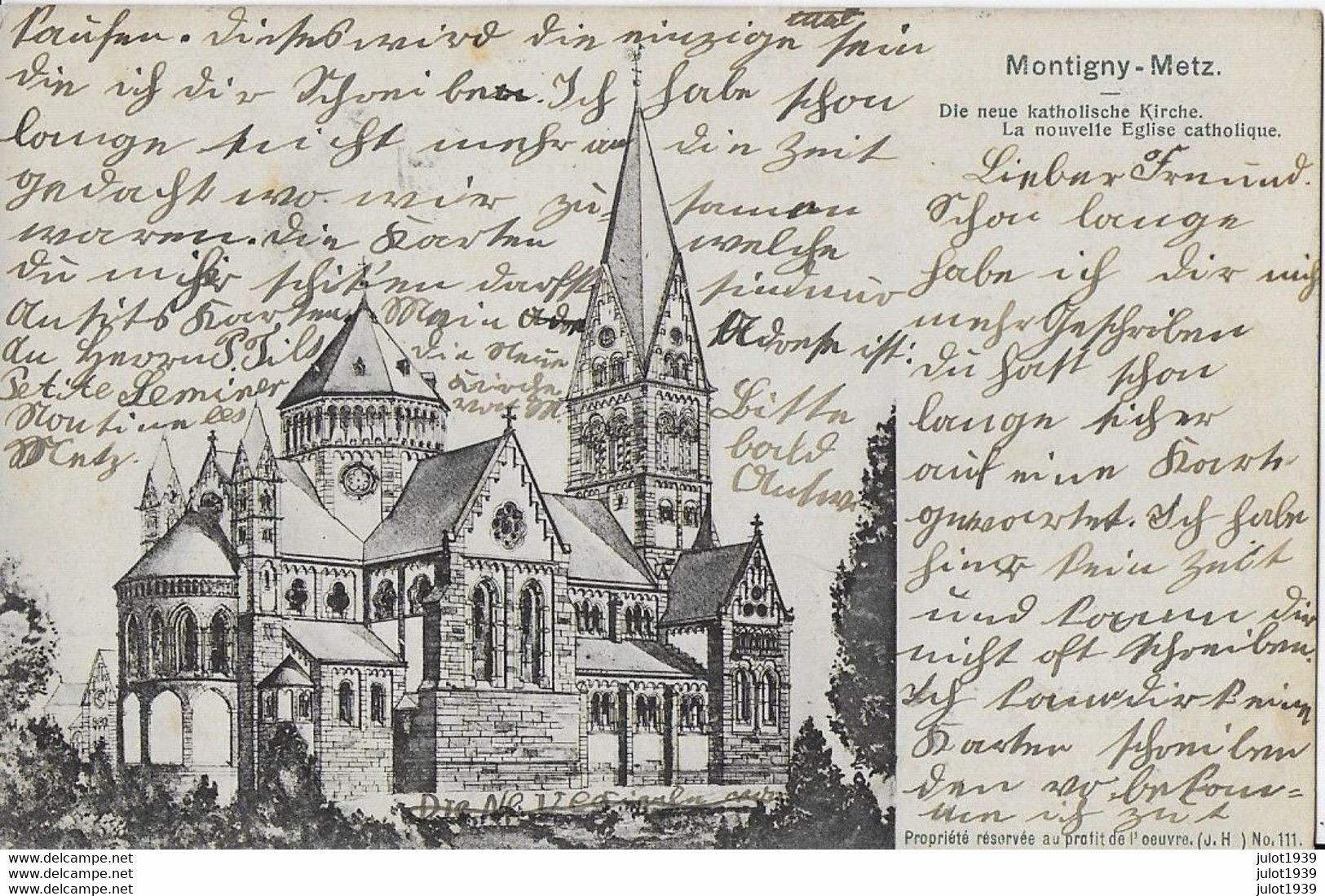 MONTIGNY-lez-METZ ..-- Nouvelle Eglise Catholique . 1903 Vers IXELLES ( Mr Léon DETRY ) . Voir Verso . - Metz