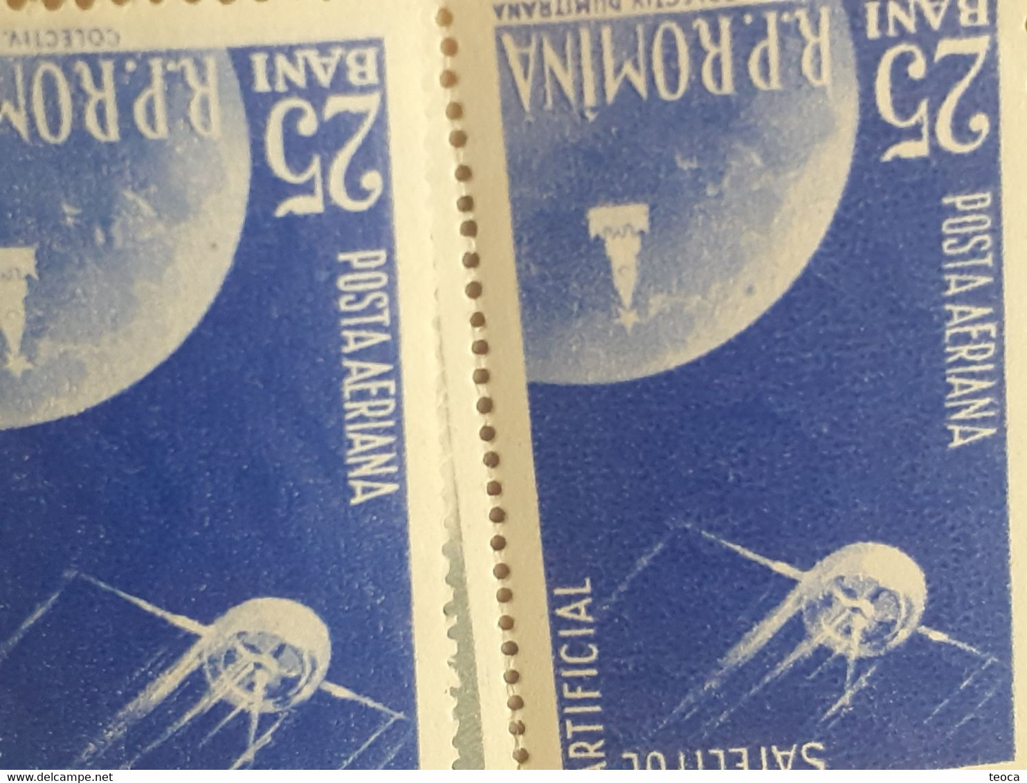 Errors Romania 1957 # Mi 1678, 1680  Artificial Satellites, Space, Cosmos, Dot Printing, Inverted Watermark - Errors, Freaks & Oddities (EFO)